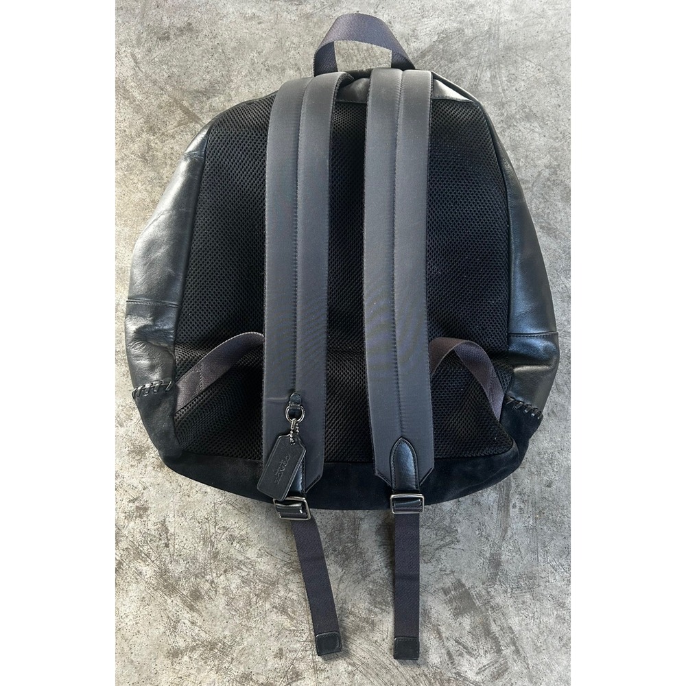 COACH Charles  Varsity Backpack Black Leather  Baseball Stitch #11250 $595 - Picture 12 of 16